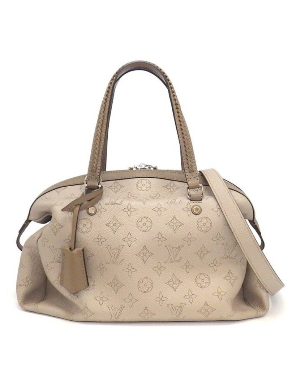 Louis Vuitton Shoulder Bag Asteria Galet Mahina Leather Silver